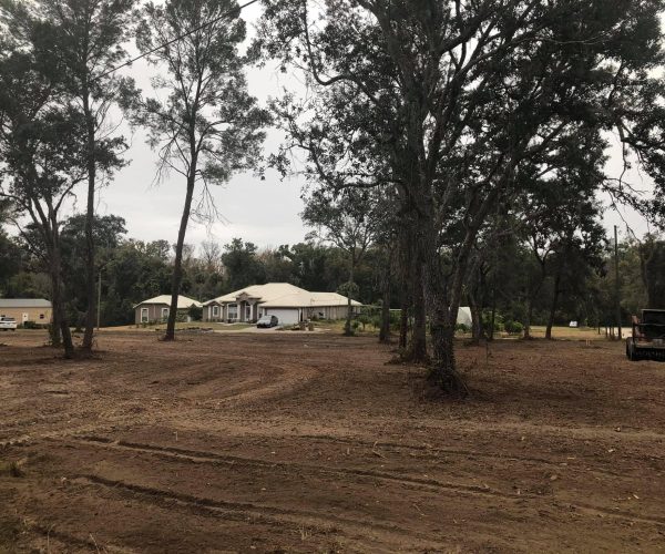 house on a property being cleared